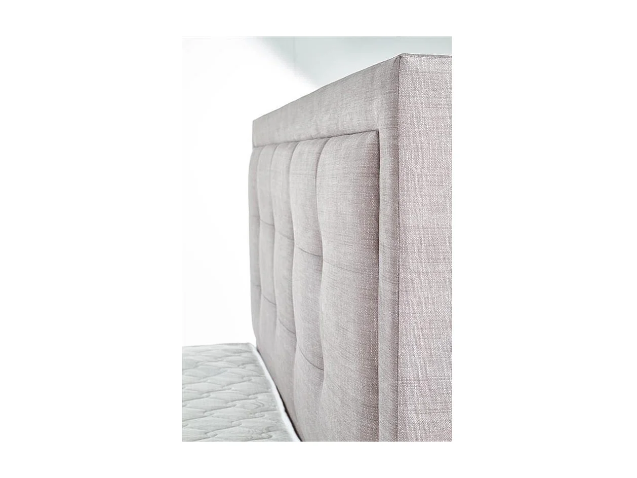 Lit 160x200 beige avec sommier et tiroirs de rangement Enora