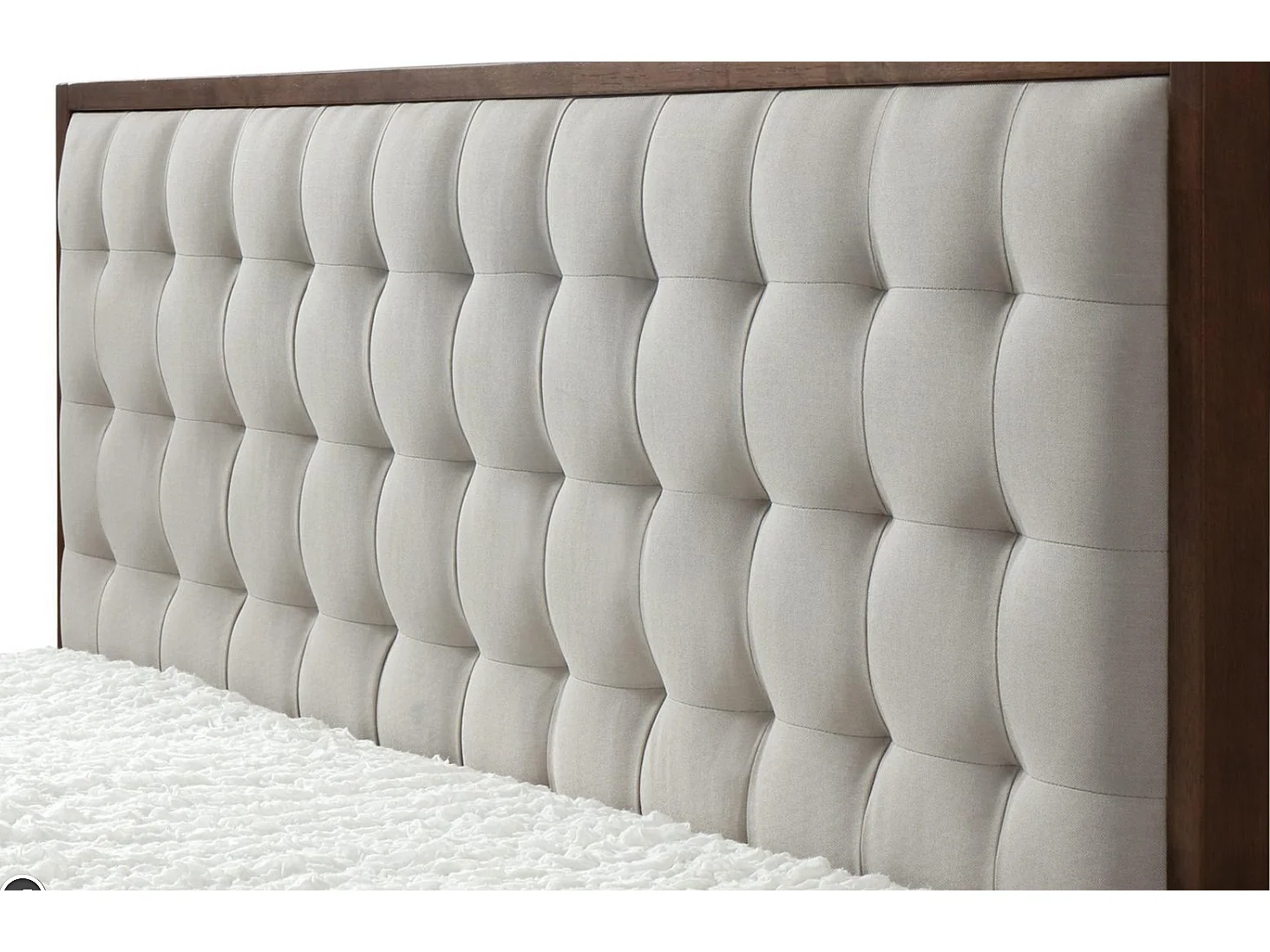 Lit vintage 160cm capitonné bois et tissu Madison