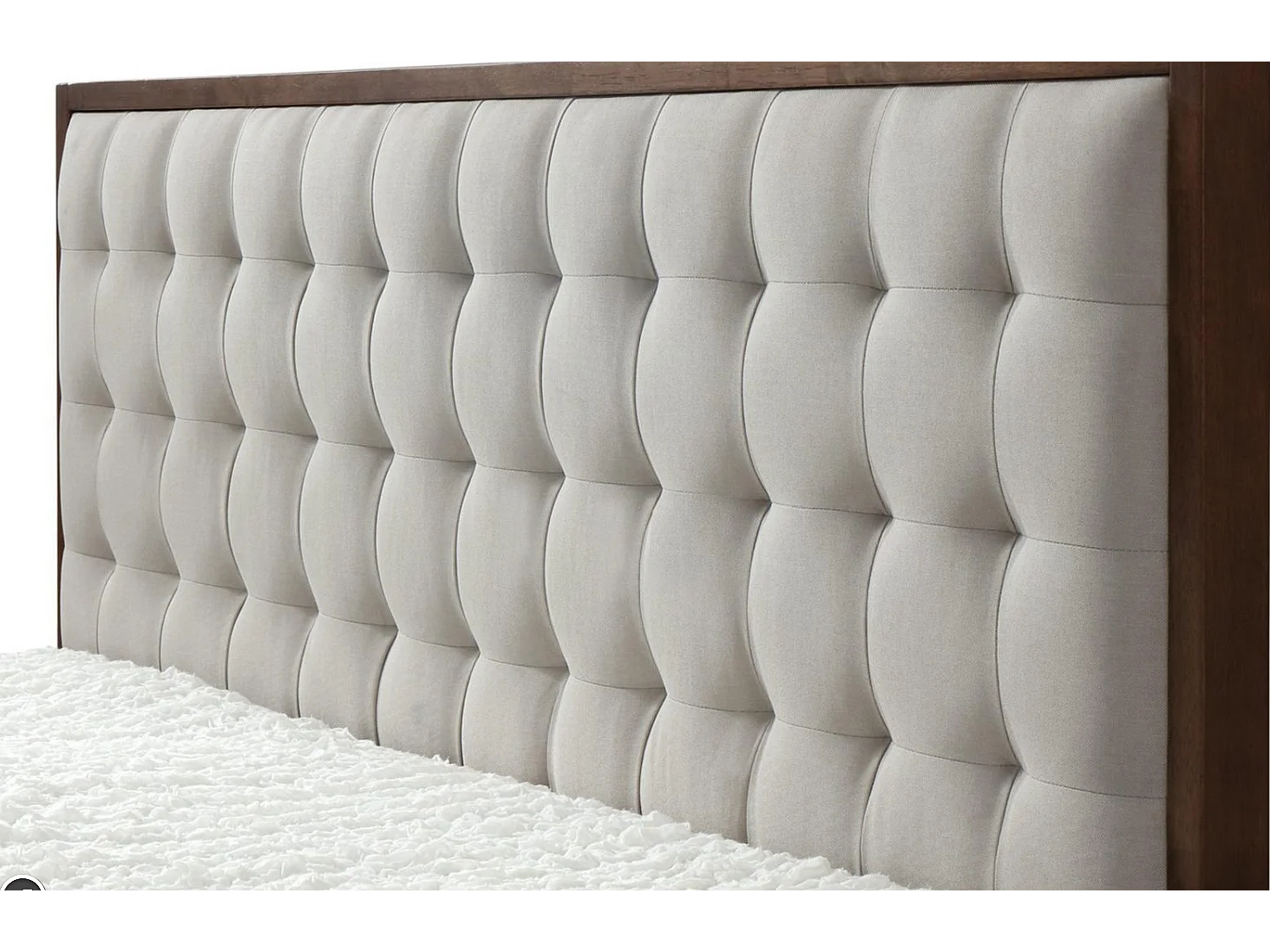 Lit vintage 160cm capitonné bois et tissu Madison