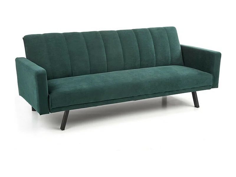 Sofá cama de terciopelo verde con patas de metal IBIS