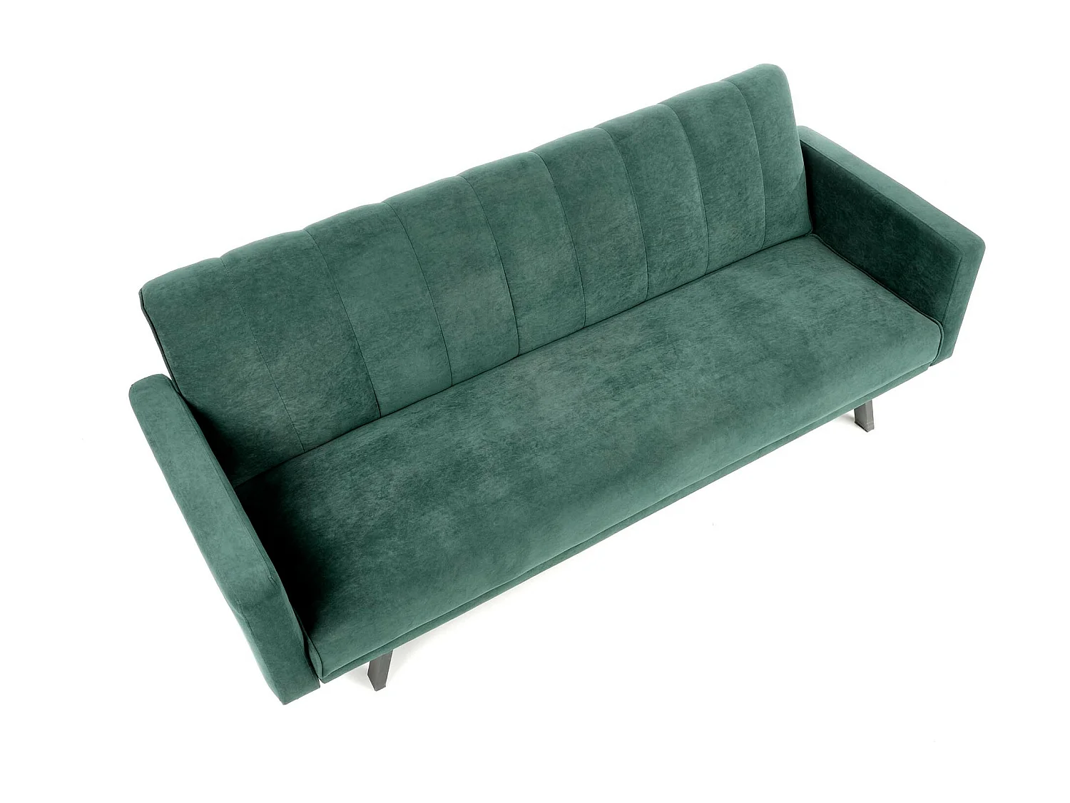 Divano letto in velluto verde con gambe in metallo IBIS