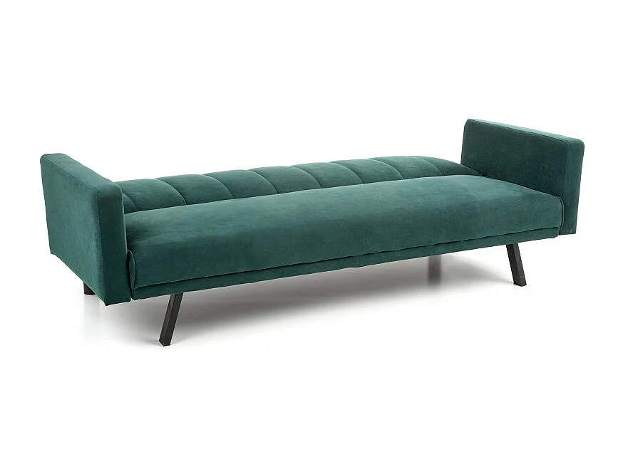 Divano letto in velluto verde con gambe in metallo IBIS