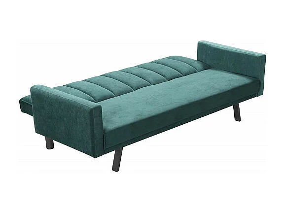 Divano letto in velluto verde con gambe in metallo IBIS