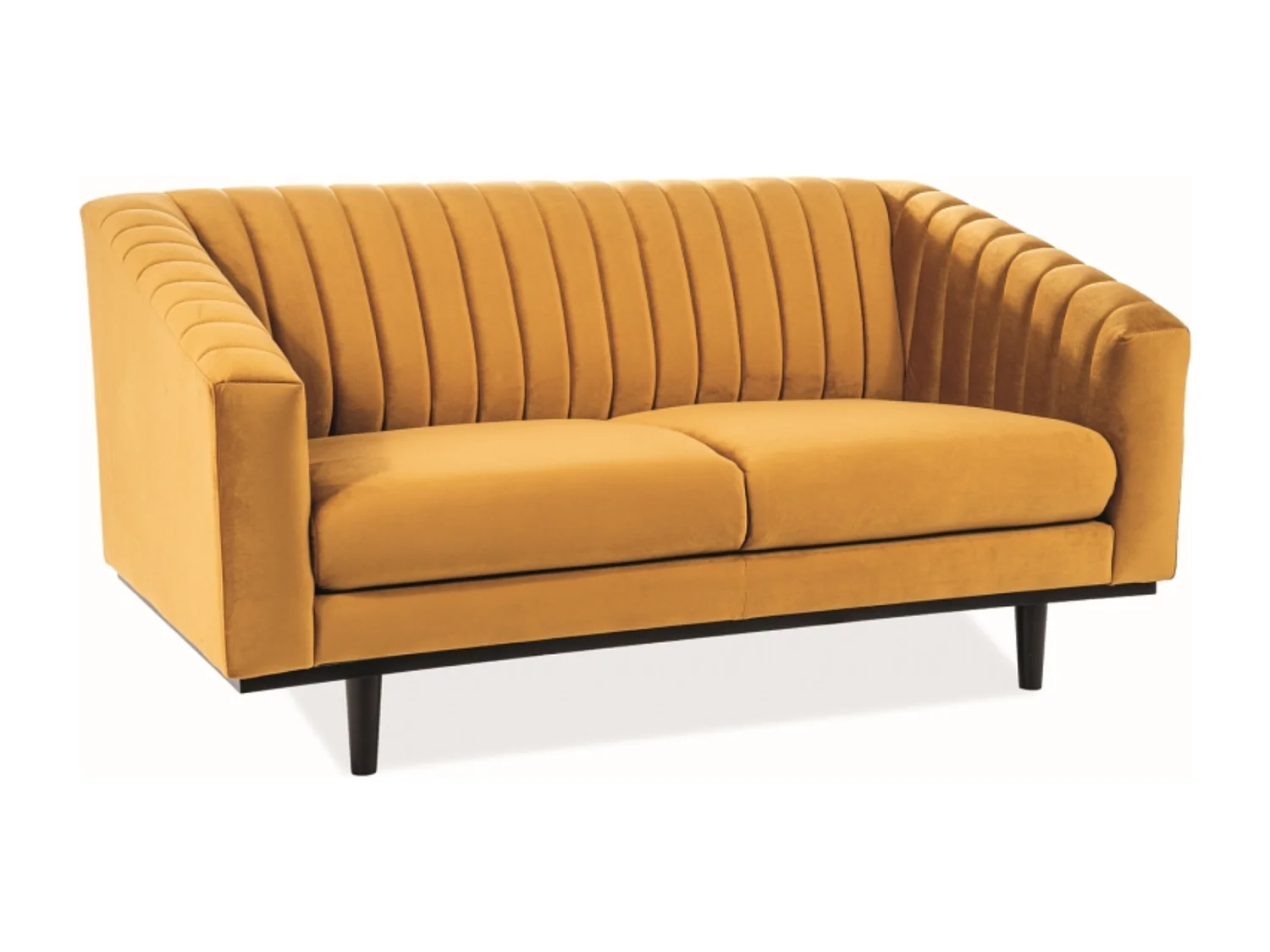 Canapé design velours jaune 150 cm Golt