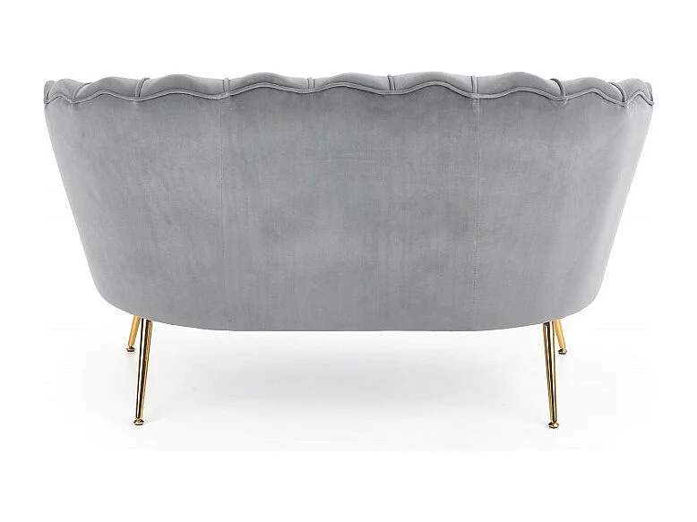 Canapé en velours gris avec pieds dorés en métal CAPRICA XL