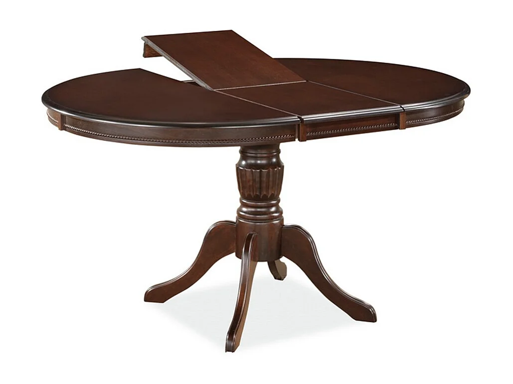 Table à manger extensible 106-141 cm couleur noyer avec pied central Ade