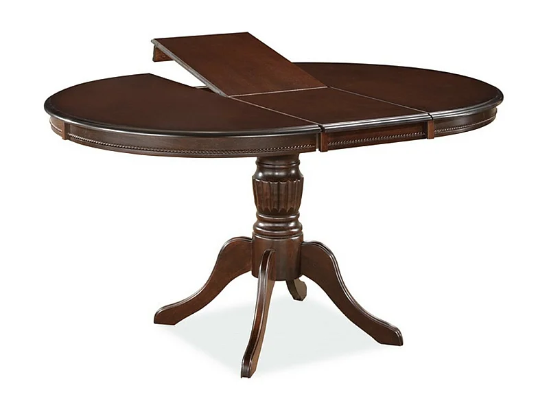 Table à manger extensible 106-141 cm couleur noyer avec pied central Ade