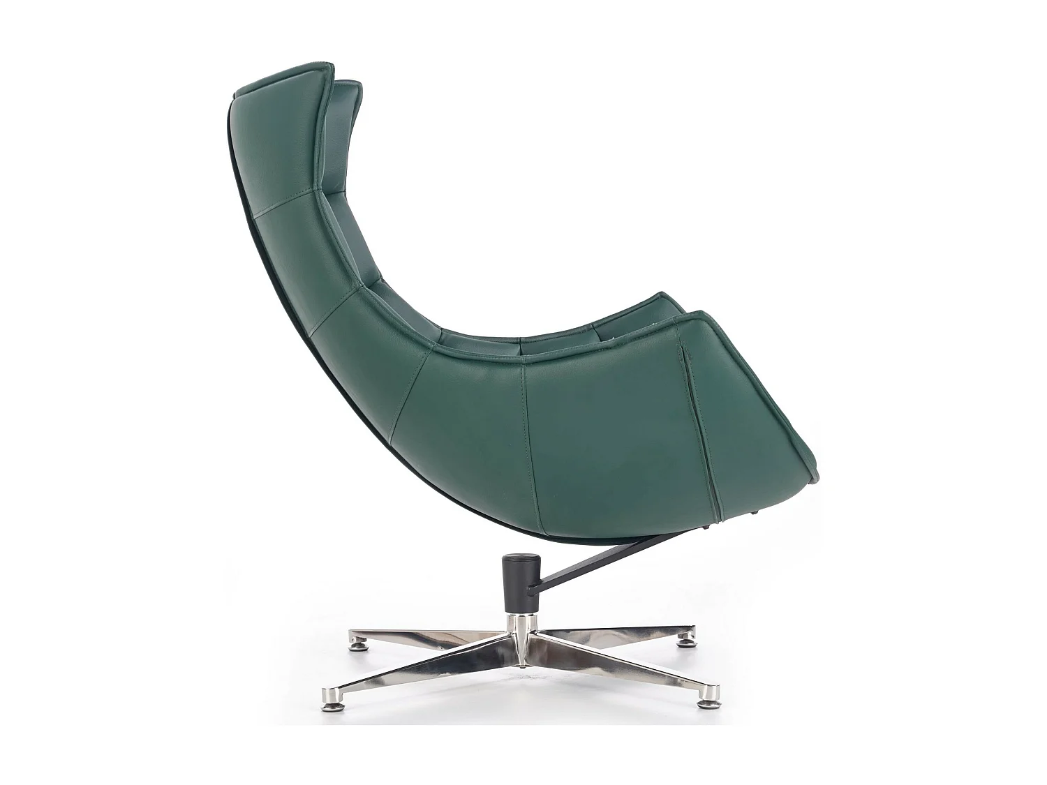 Sillón giratorio de diseño en verde oscuro con base de acero Oliver