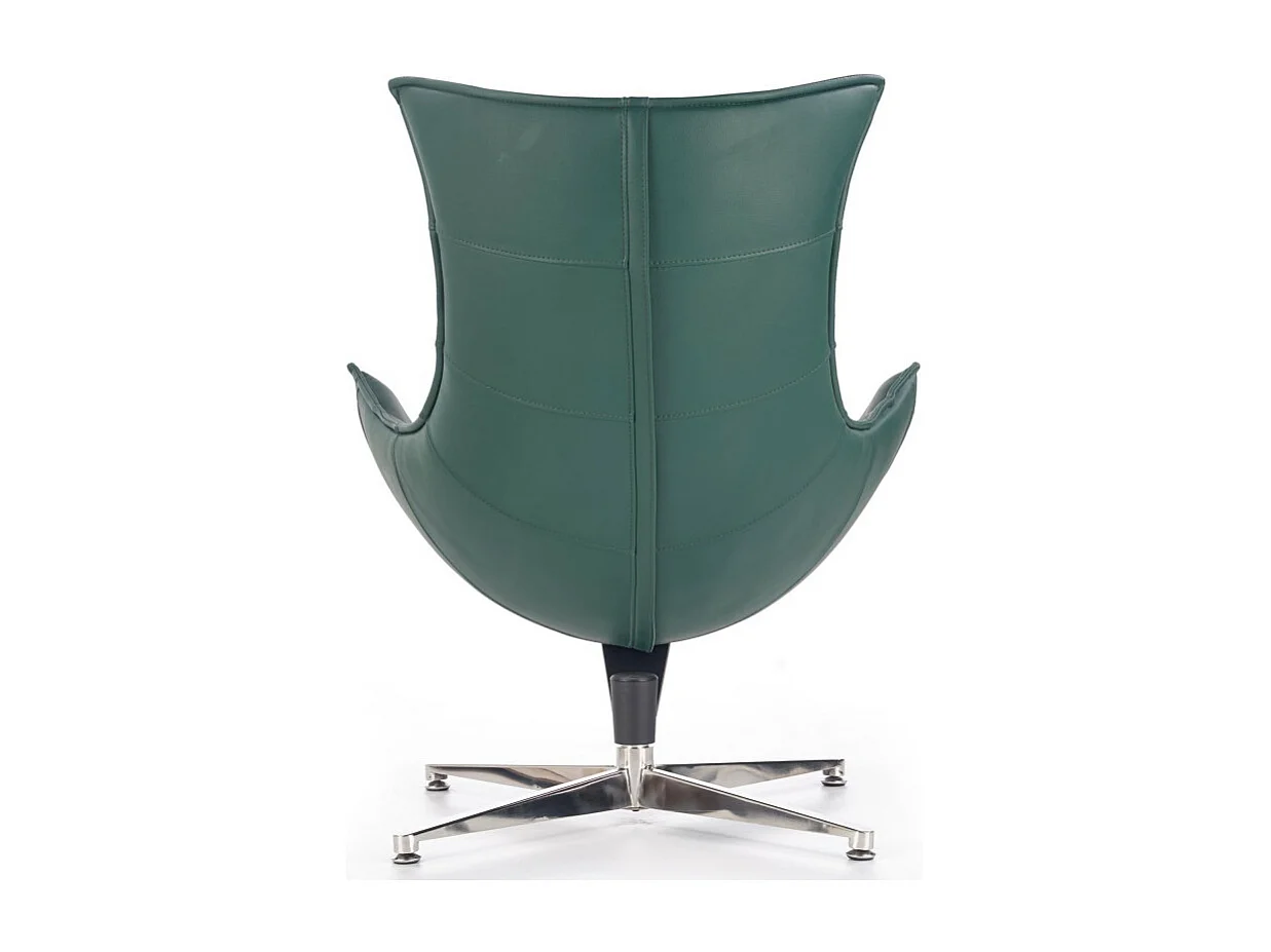 Sillón giratorio de diseño en verde oscuro con base de acero Oliver