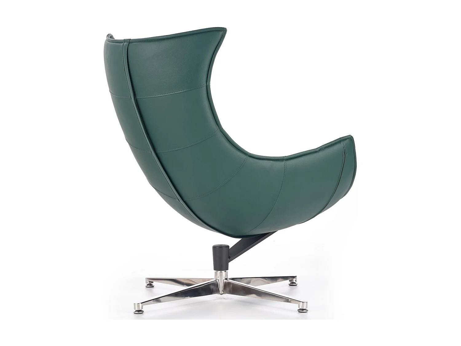 Fauteuil design pivotant en vert foncé avec piètement en acier Oliver