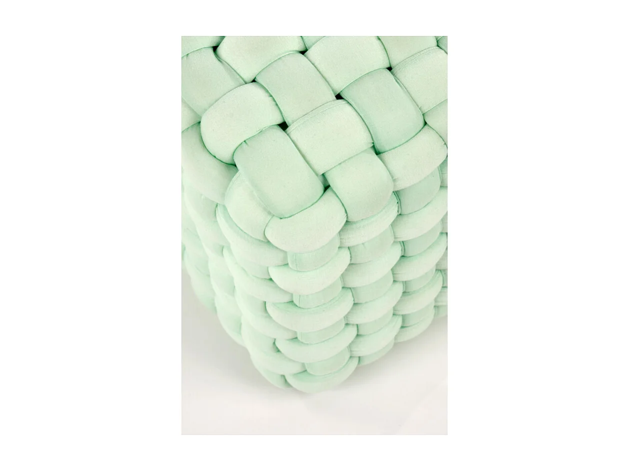 Pouf design carré en tissu vert clair DICE