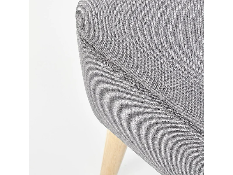 Ensemble de 2 poufs en tissu gris avec pieds en bois massif VIRTUOSO