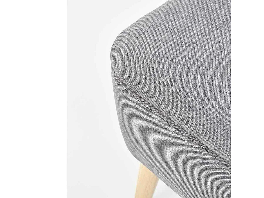 Ensemble de 2 poufs en tissu gris avec pieds en bois massif VIRTUOSO