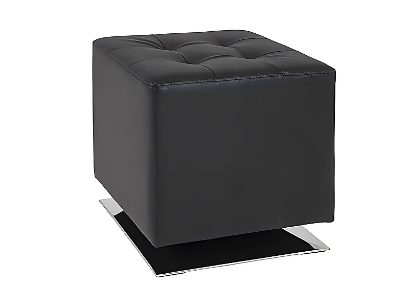 Pouf pivotant design noir Mario