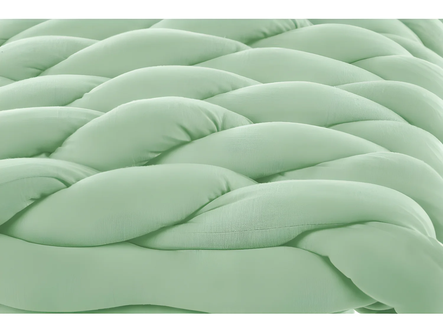 Tabouret avec assise en tissu vert clair et pieds en bois massif BRIAL