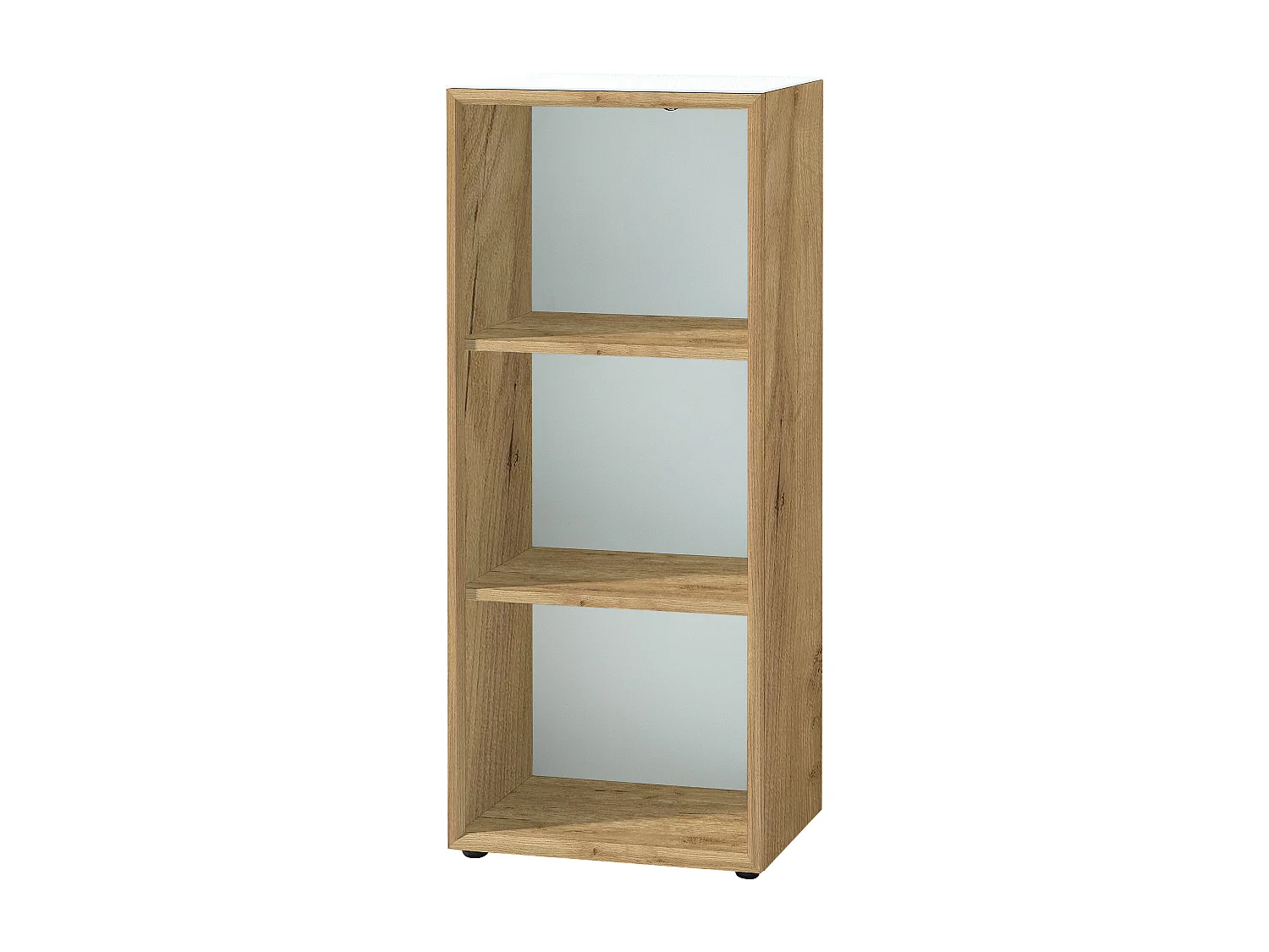 Libreria a due ripiani in bianco e rovere Next