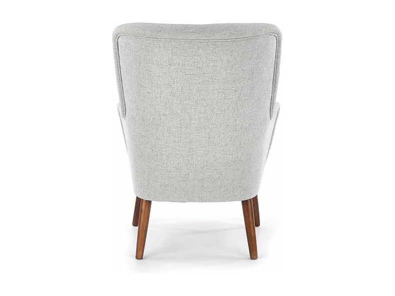 Sillón Achille de tela gris y diseño de madera