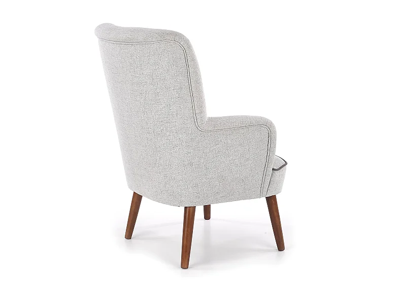 Poltrona Achille in tessuto grigio e legno