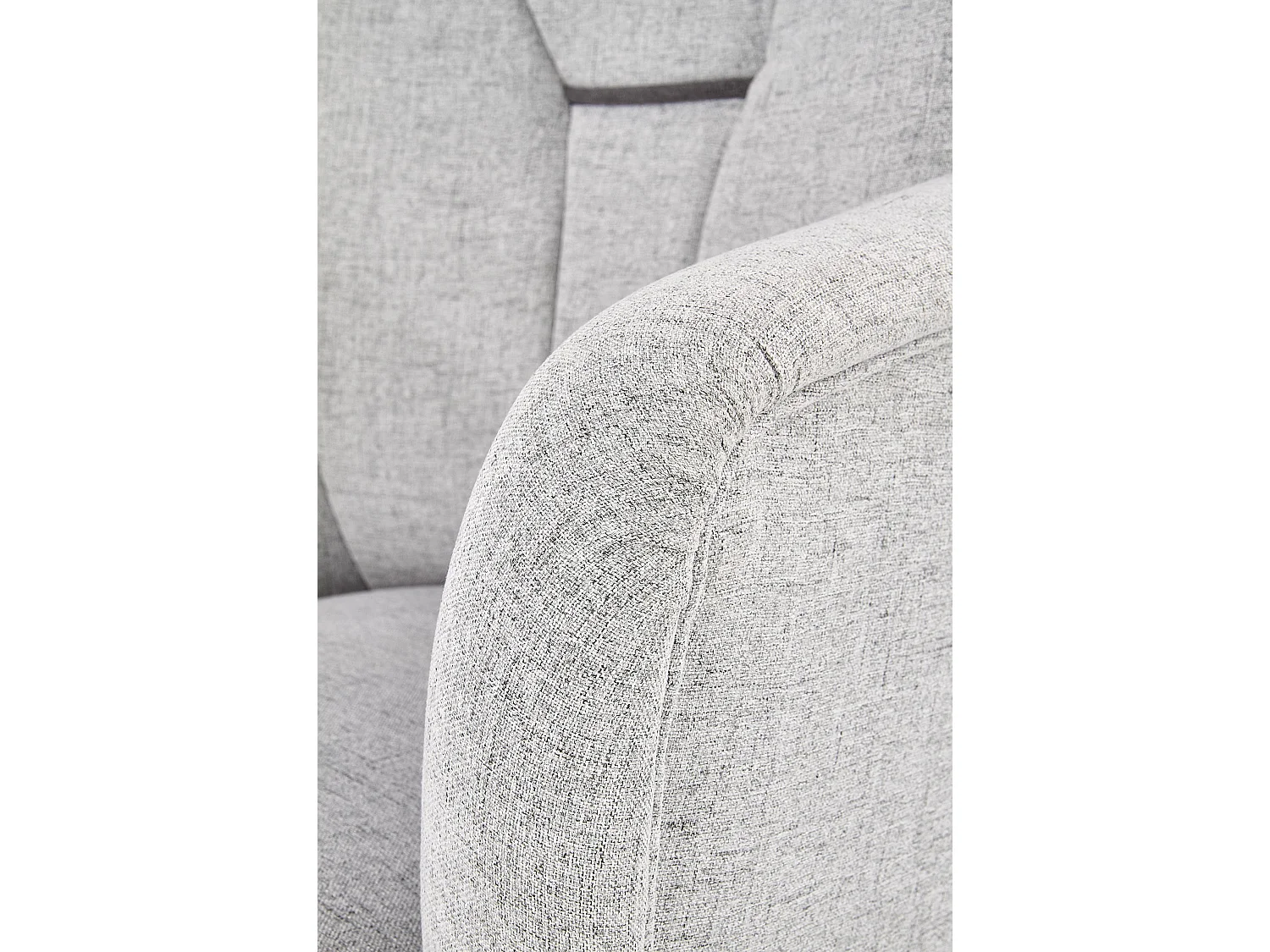 Fauteuil design confort bois et tissu gris Achille