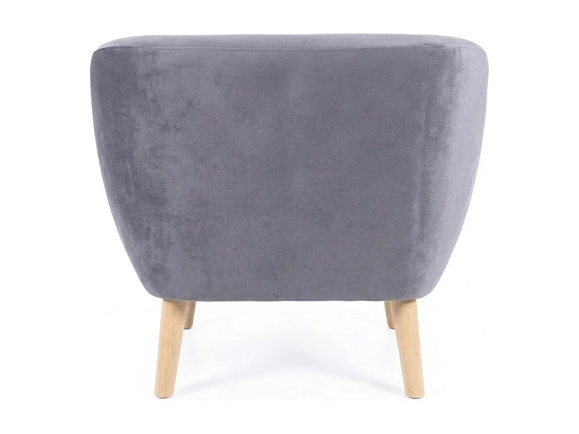 Sillón Blink de terciopelo gris y diseño de haya
