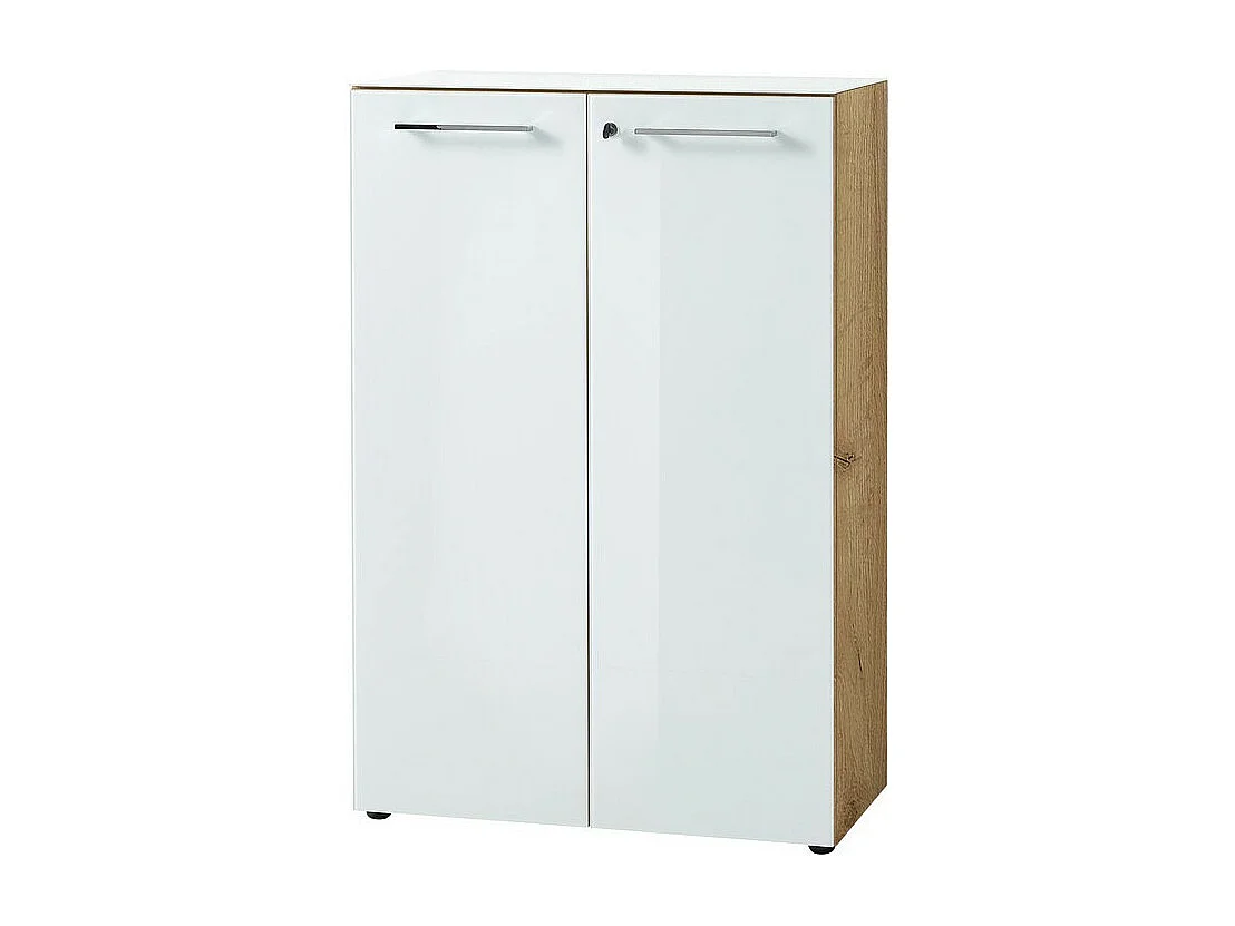 Armario de dos puertas de 120 cm blanco y roble Siguiente