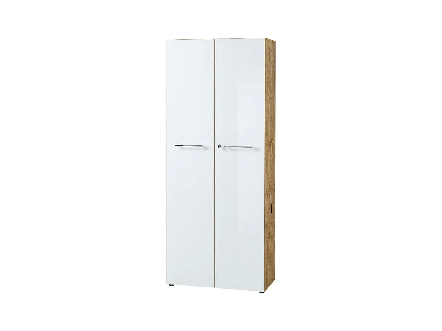Armoire de bureau deux portes 196 cm blanche et aspect chêne Next