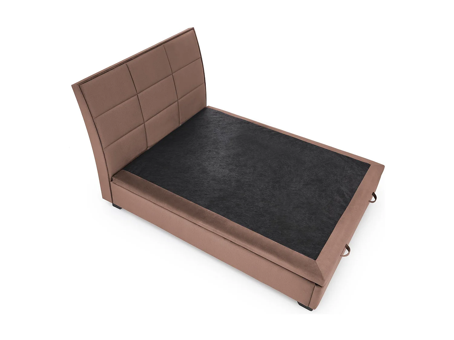 Lit coffre 2 personnes 160 cm avec tête de lit en velours beige Rosalia 2