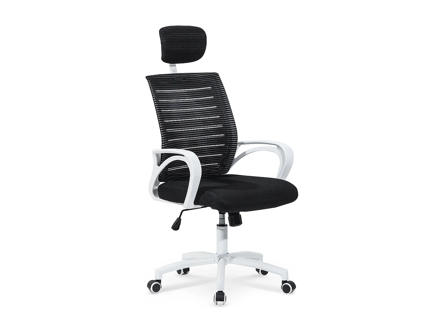 Silla de oficina de diseño Zita en blanco y negro (Doublon ID 2459)