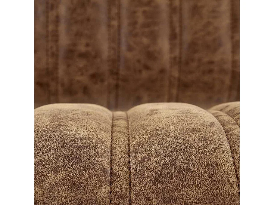 Tabouret de bar en éco-cuir marron avec pied en métal noir BIRMINGHAM