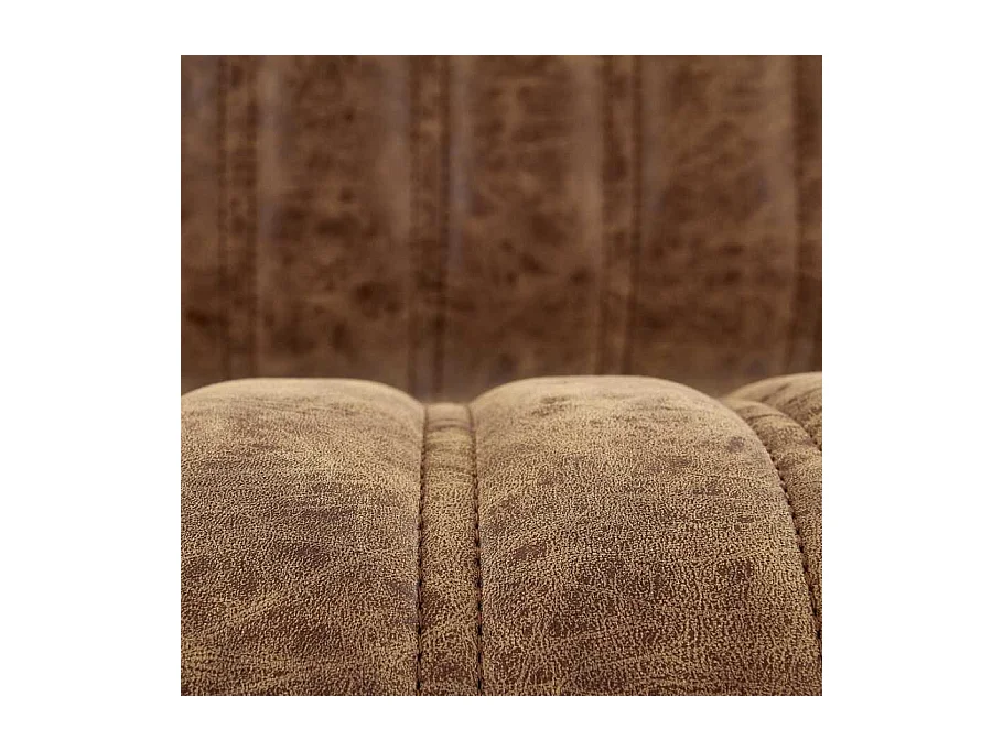 Taburete de bar de ecopiel marrón con base de metal negro BIRMINGHAM