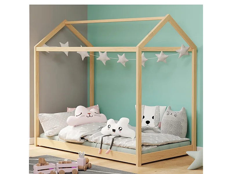 Lit cabane pour enfant en bois de pin massif HUT