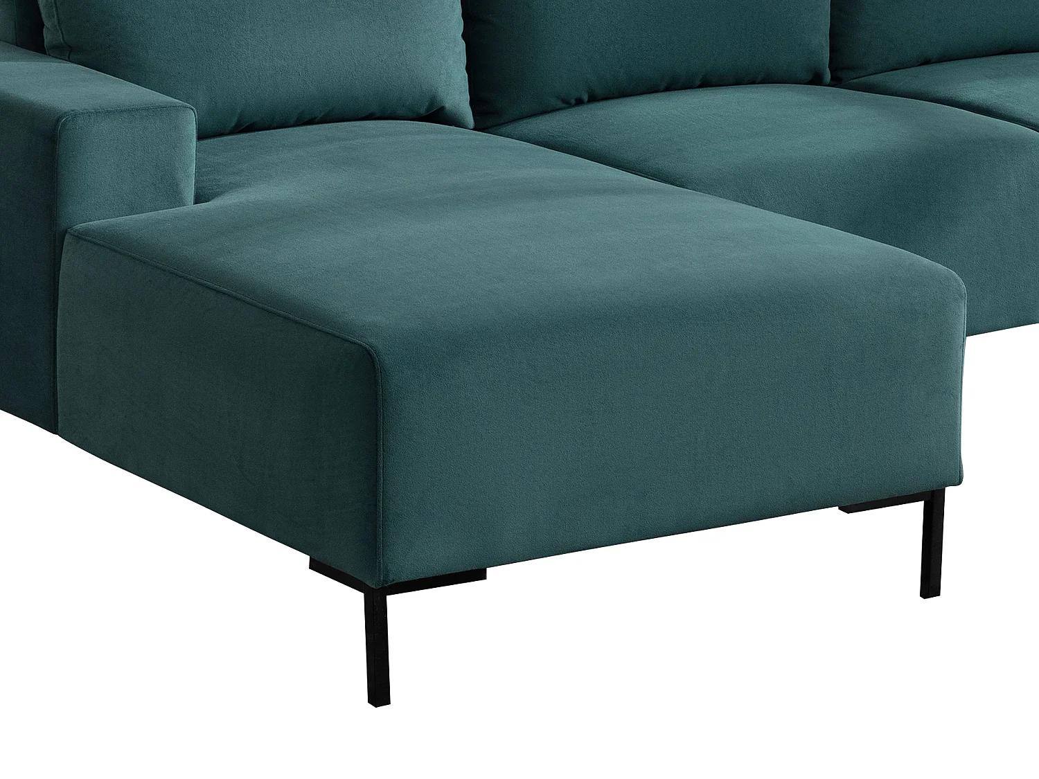 Vänsterställd sammetsoffa i grönt MADALENI