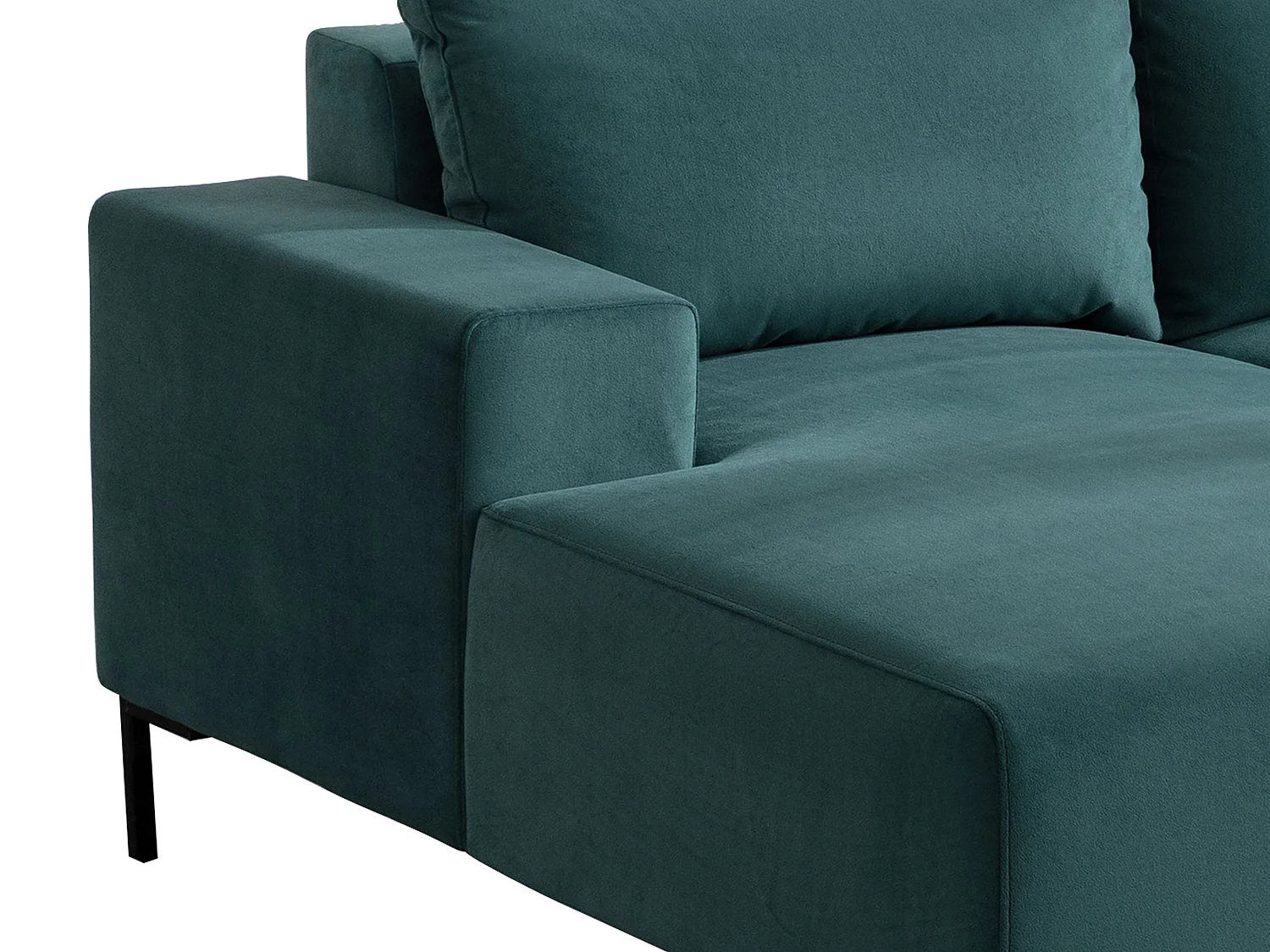 Vänsterställd sammetsoffa i grönt MADALENI