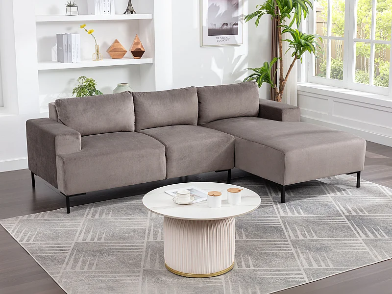 Höger soffhörn i grå sammet MADALENI