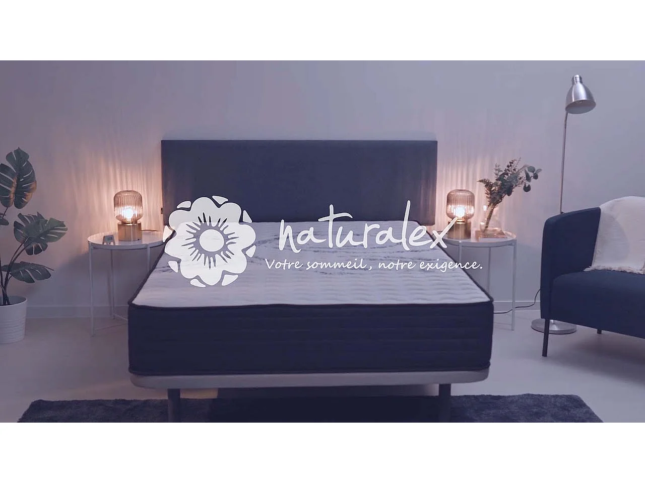 Naturalex - Matelas Perfectsleep 150x190 cm - Mousse HR - Accueil Blue Latex - Très épais 30 cm, Mémoire de forme, Confortable, Face été, hiver - Antibactérien