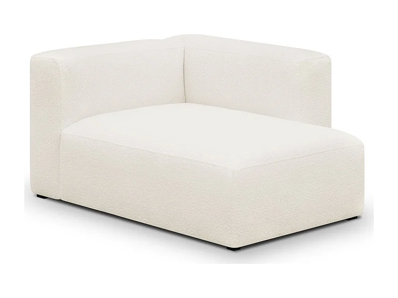 Méridienne d'angle à droite modulable en tissu bouclé beige - Modulo