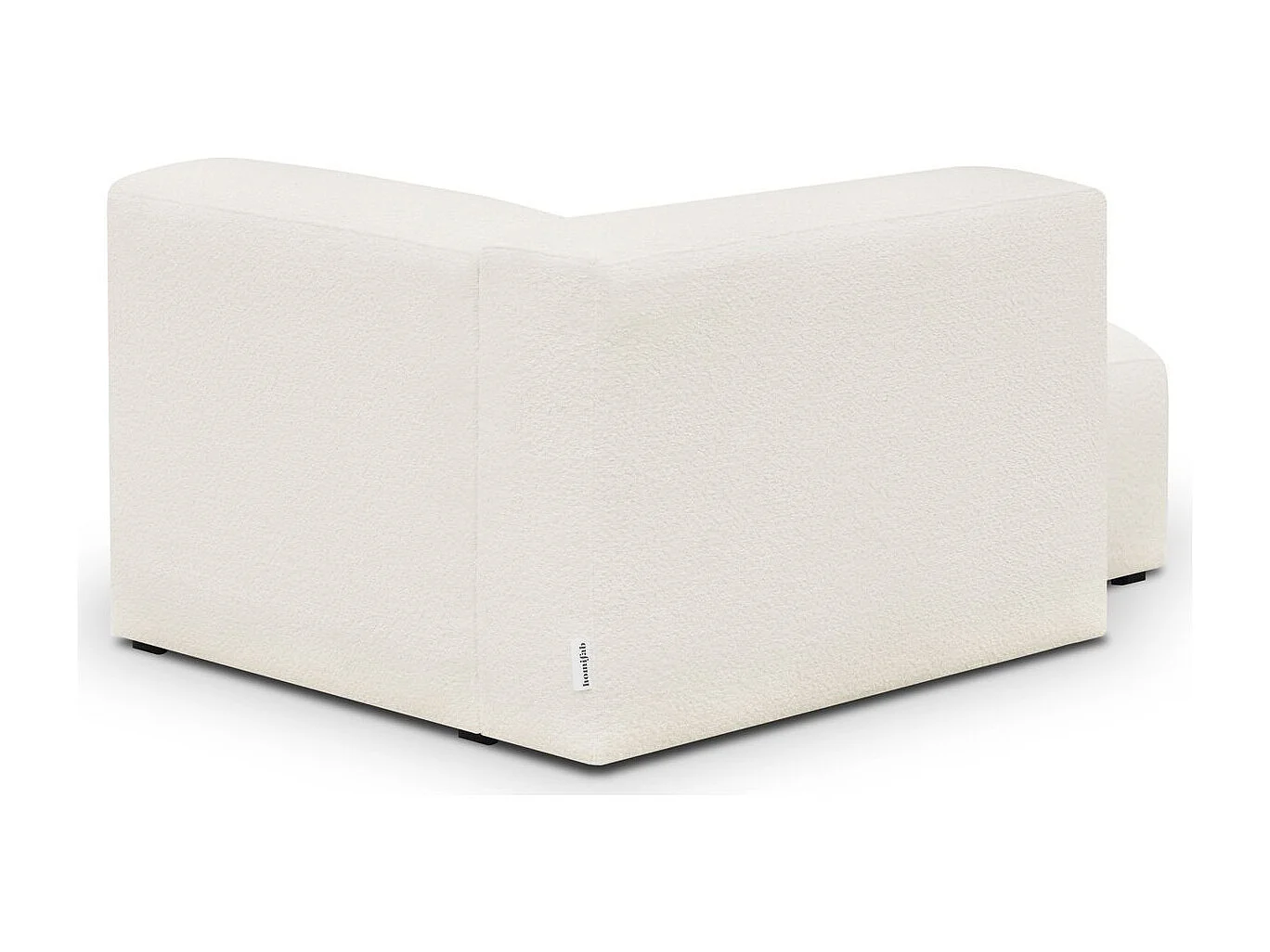 Méridienne d'angle à droite modulable en tissu bouclé beige - Modulo