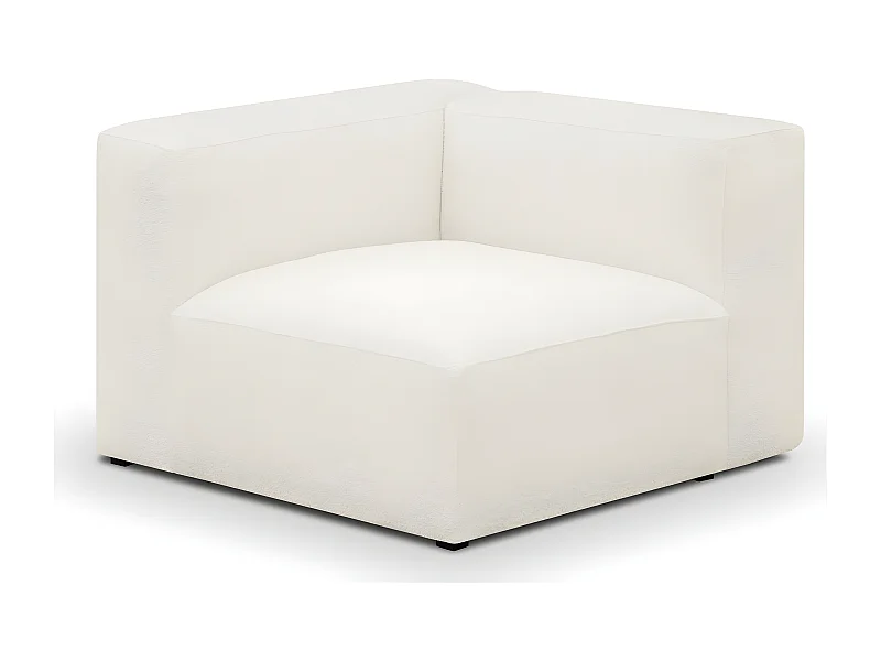 Chauffeuse d'angle à gauche modulable en tissu bouclé beige - Modulo