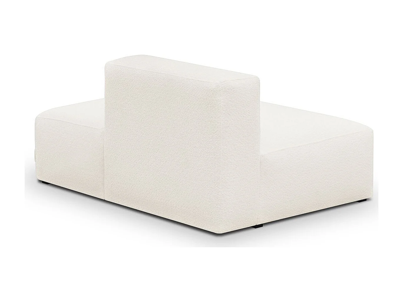 Module d'angle ouvert à droite 2 places en tissu bouclé beige - Modulo