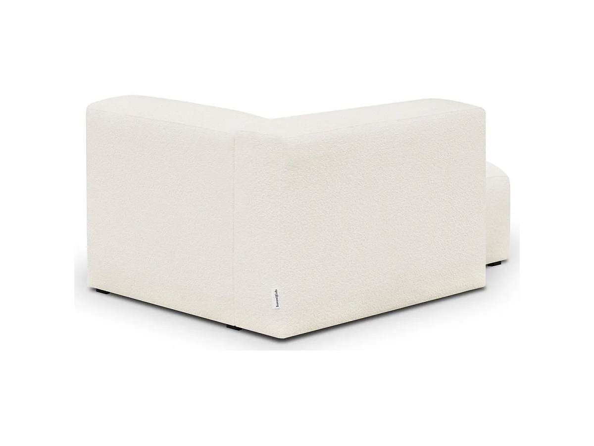 Méridienne d'angle à gauche modulable en tissu bouclé beige - Modulo