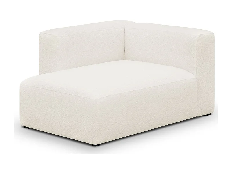 Méridienne d'angle à gauche modulable en tissu bouclé beige - Modulo