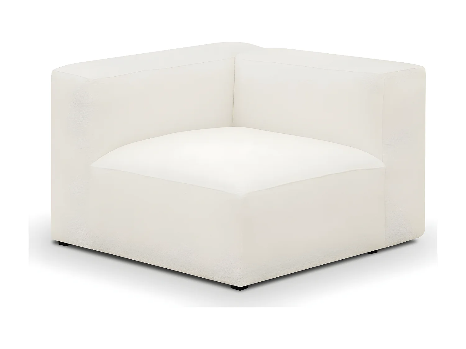 Canapé modulable 3 places en tissu bouclé beige - Modulo