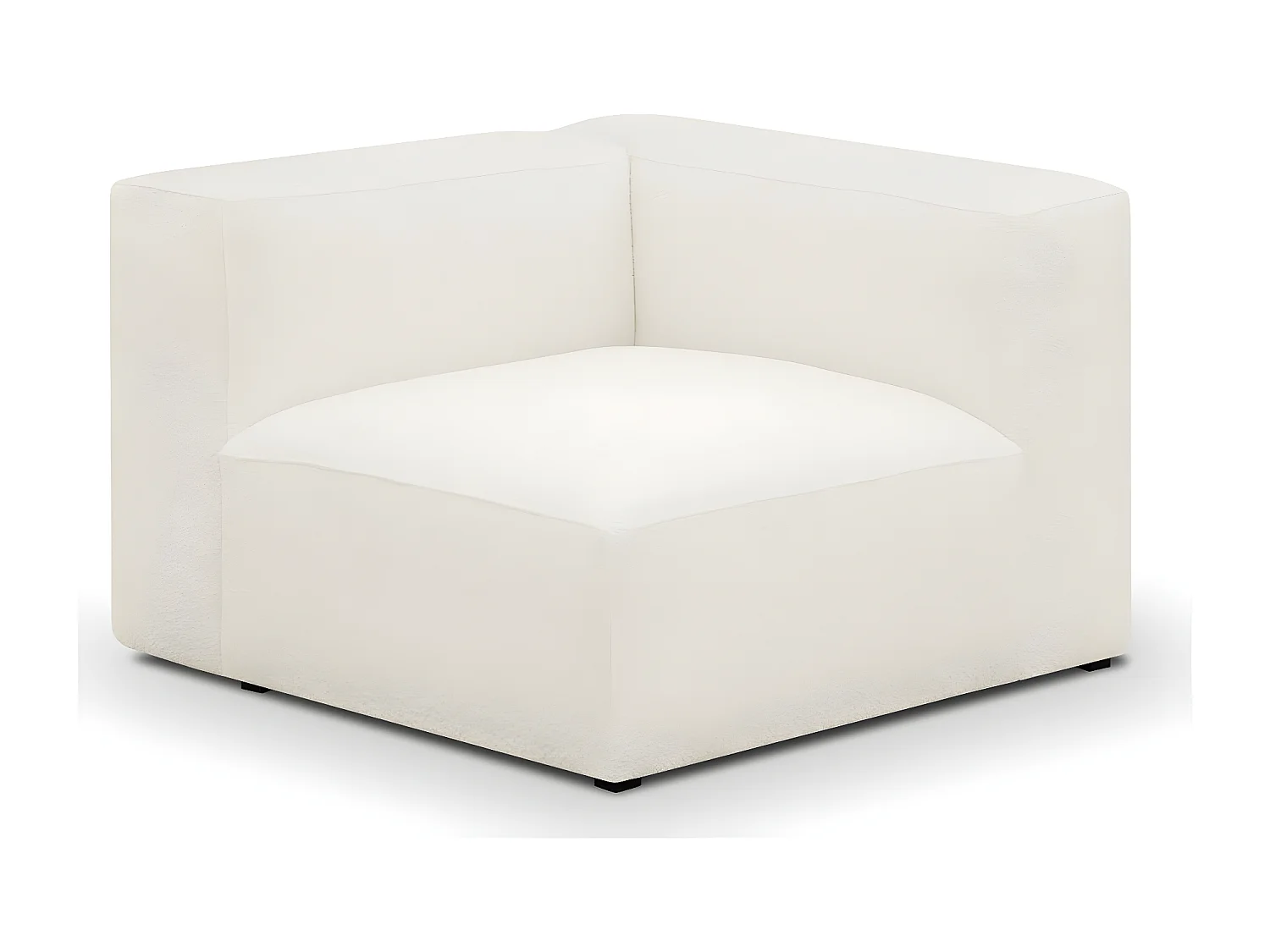 Canapé modulable 3 places en tissu bouclé beige - Modulo