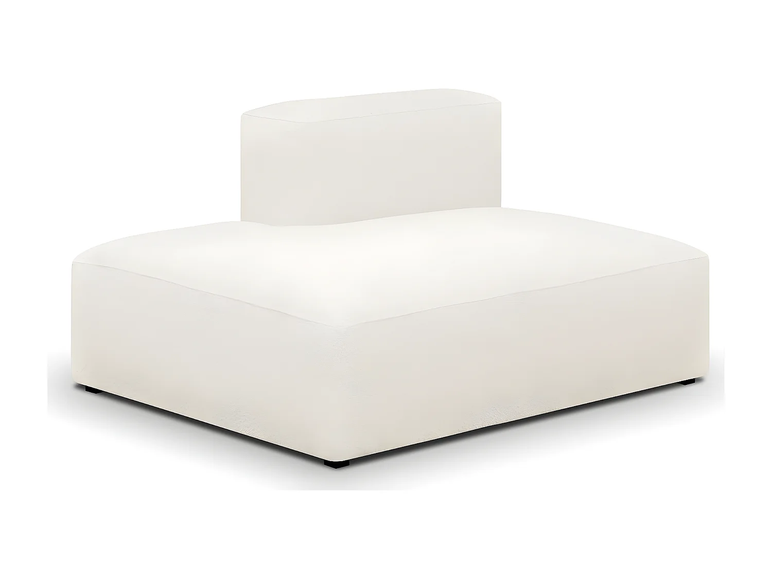 Module d'angle ouvert à gauche 2 places en tissu bouclé beige - Modulo