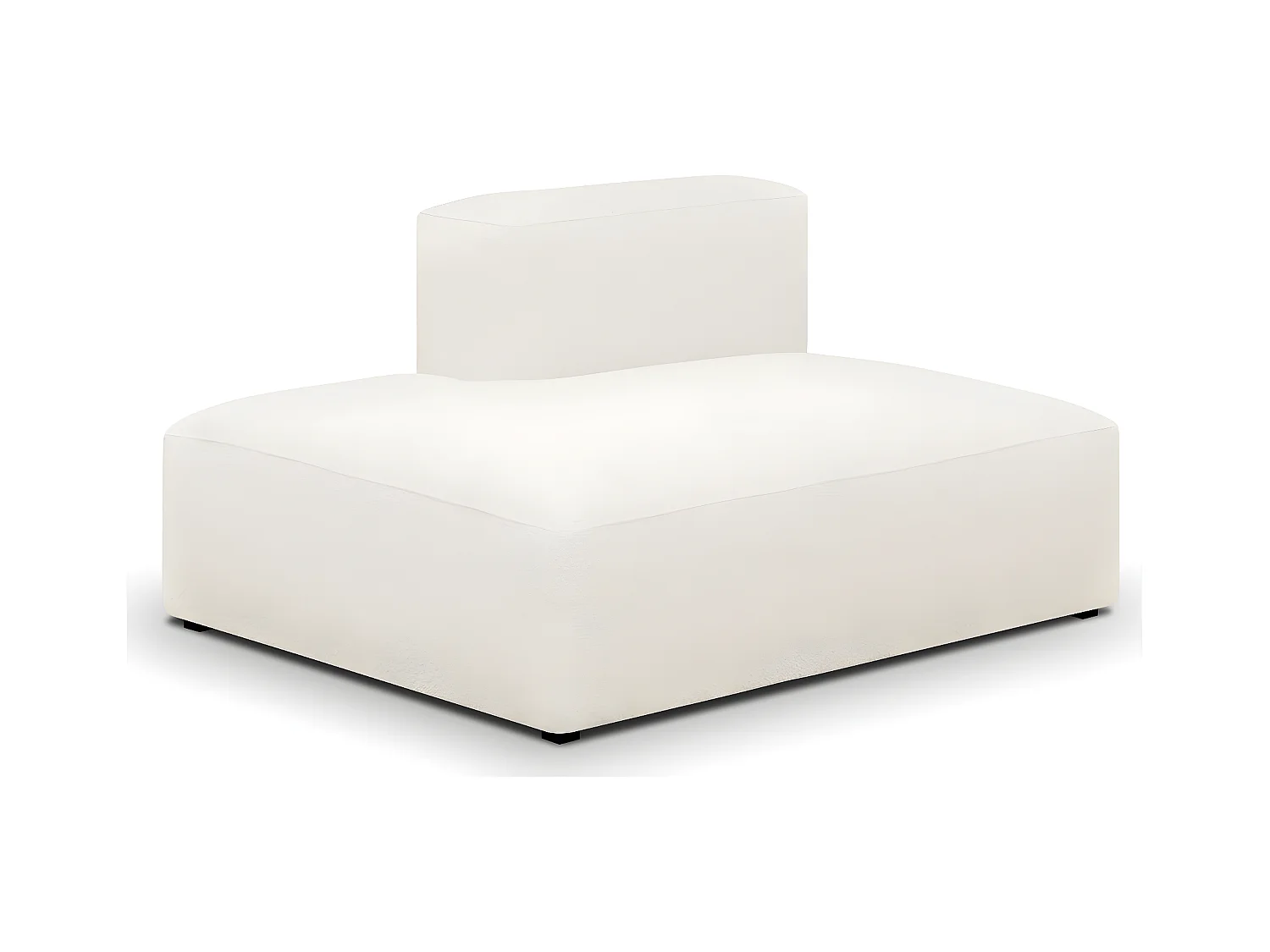 Module d'angle ouvert à gauche 2 places en tissu bouclette écru - Modulo