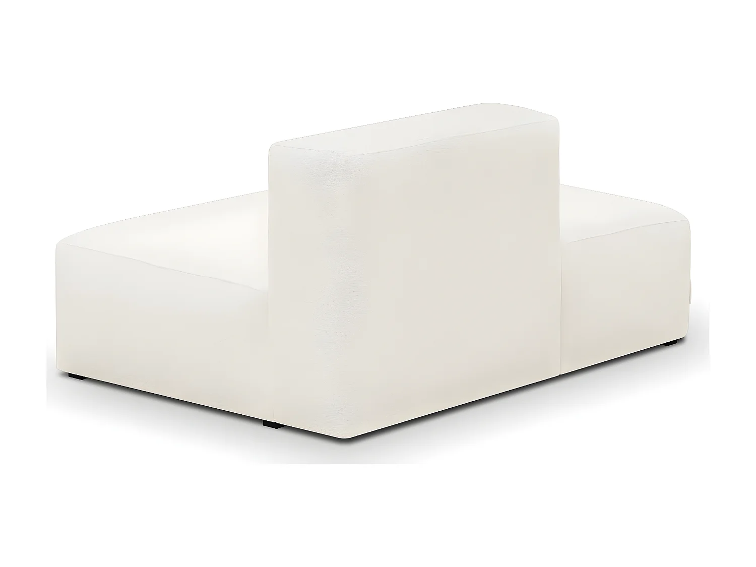 Module d'angle ouvert à gauche 2 places en tissu bouclé beige - Modulo