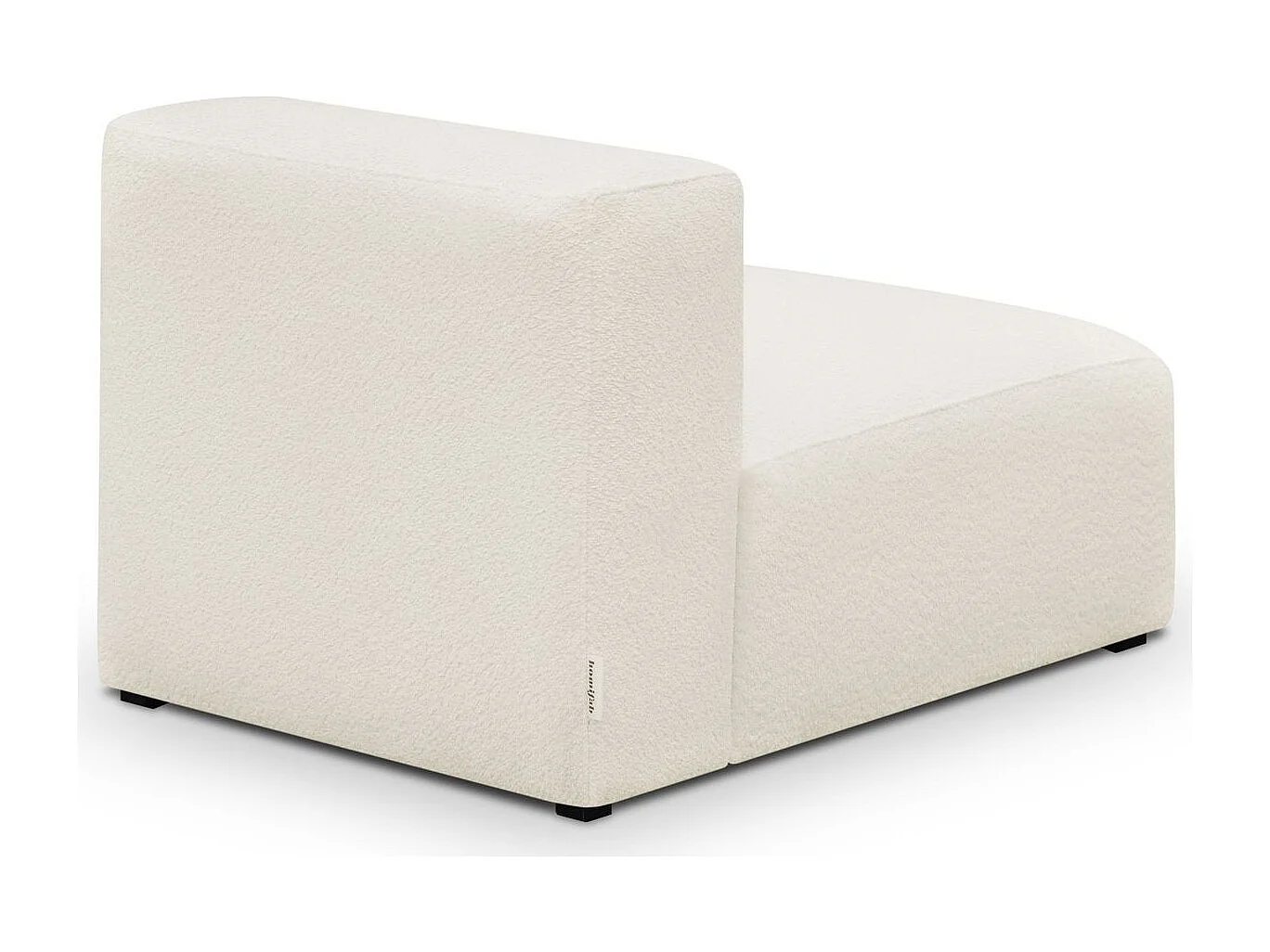 Chauffeuse sans accoudoirs modulable en tissu bouclé beige - Modulo