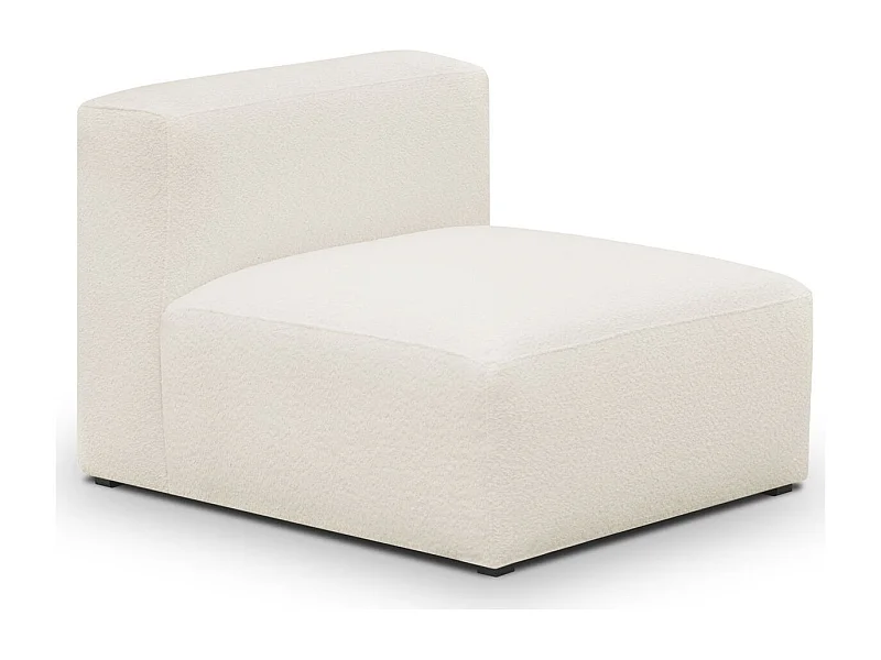 Chauffeuse sans accoudoirs modulable en tissu bouclé beige - Modulo