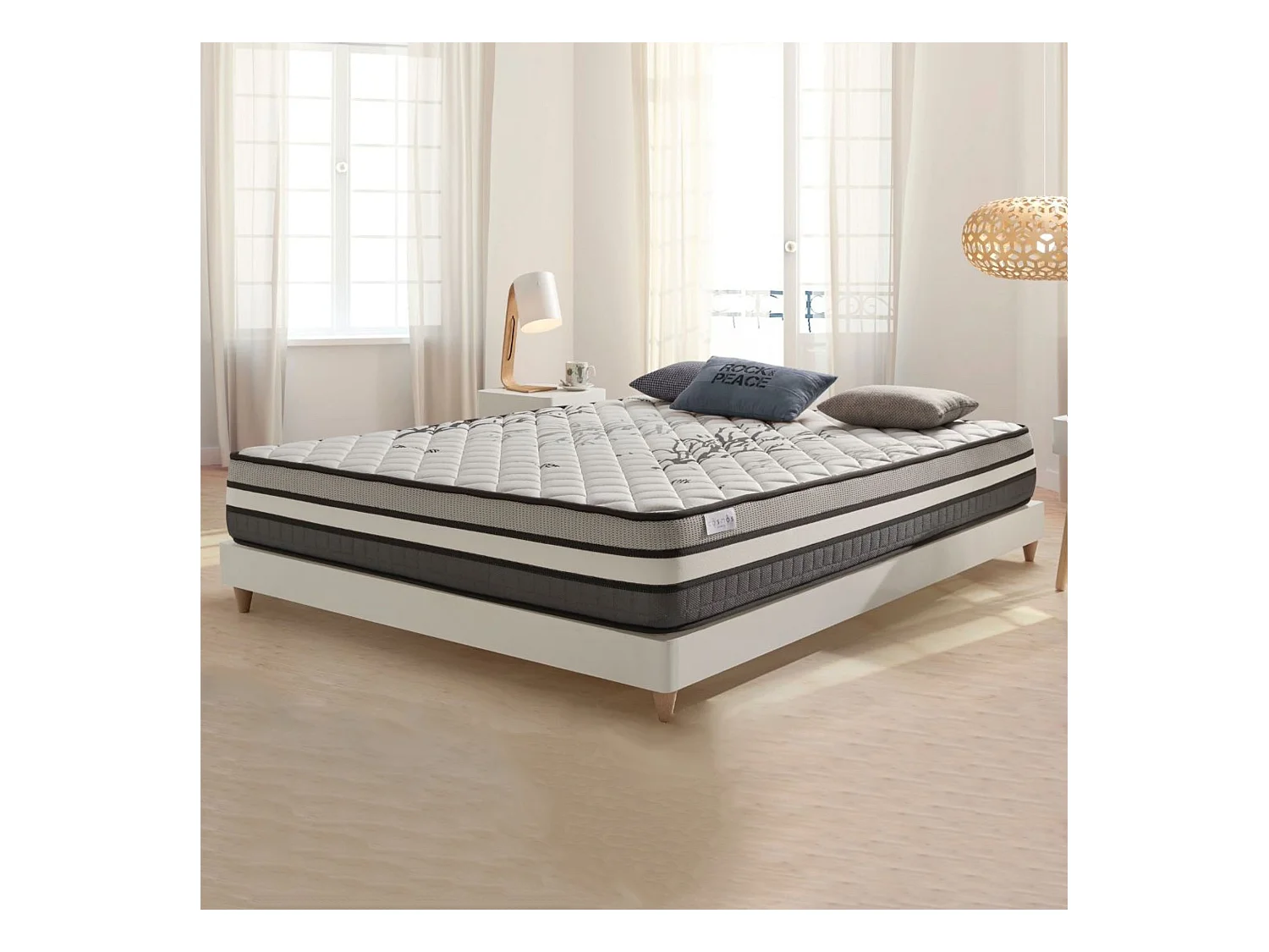 Cosmos - Matelas Solar à ressorts ensachés 140x200  cm - Épais 24 cm - Visco Thermorégulateur - Tissu Premium - Haute Qualité - Respirabilité optimale