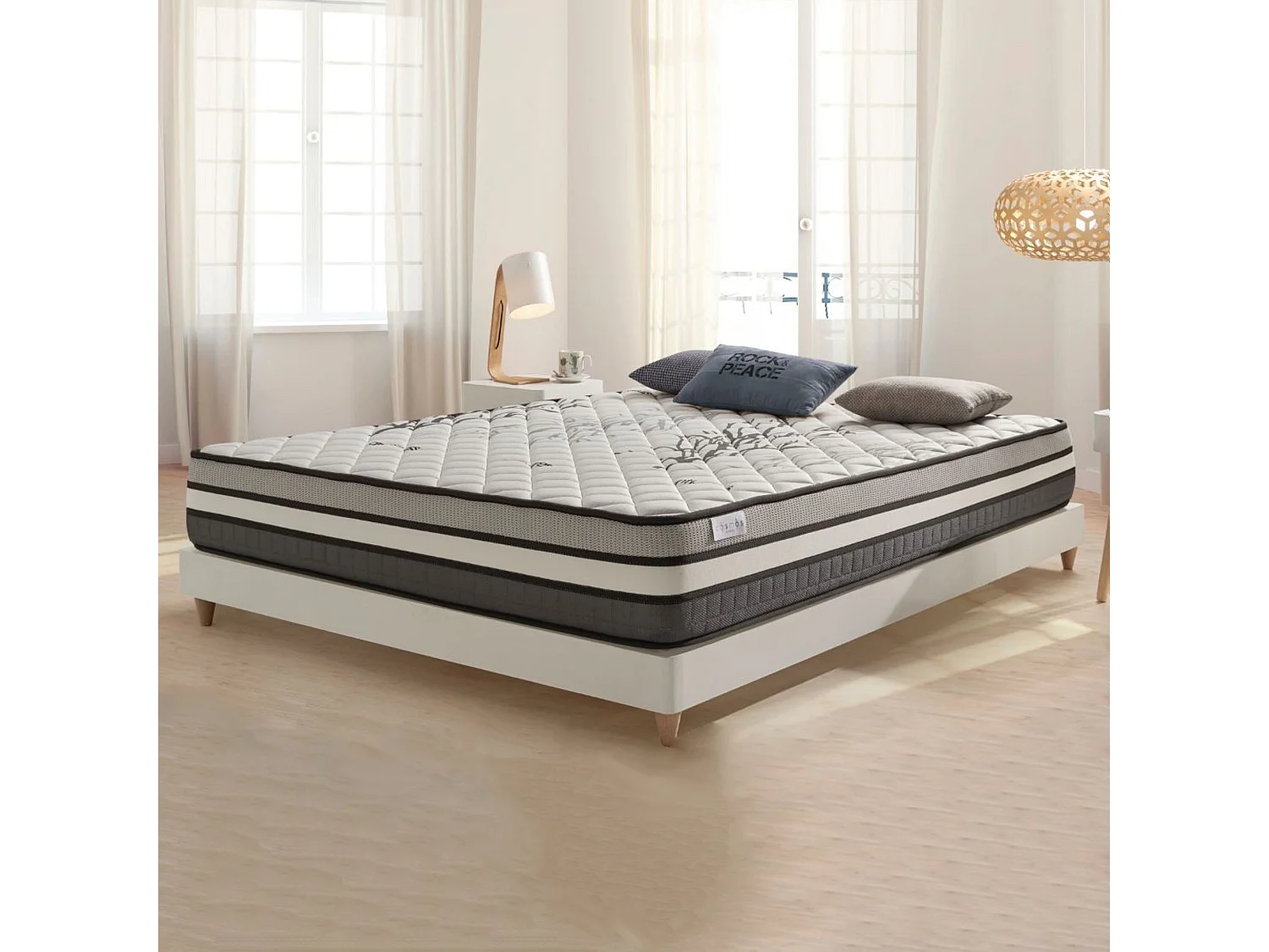 Cosmos - Matelas Solar à ressorts ensachés 140x200  cm - Épais 24 cm - Visco Thermorégulateur - Tissu Premium - Haute Qualité - Respirabilité optimale